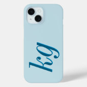 Moderne Elegante Blauwe Monogram Initiaal Letters Case-Mate iPhone Case (Achterkant)