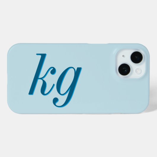 Moderne Elegante Blauwe Monogram Initiaal Letters Case-Mate iPhone Case (Achterkant (horizontaal))