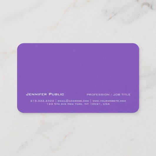 Moderne Elegante Blauwe Violet Parel Afwerking Lux Visitekaartje (Achterkant)