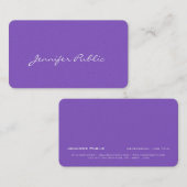 Moderne Elegante Blauwe Violet Parel Afwerking Lux Visitekaartje (Voorkant / Achterkant)