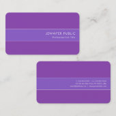 Moderne Elegante Blauwe Violet Zachte Zijde Finish Visitekaartje (Voorkant / Achterkant)