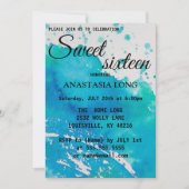 Moderne, elegante blauwe Waterverf bespaart de dat Save The Date (Voorkant)