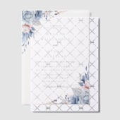 Moderne Elegante Blauwe Waterverf Bloemen Huwelijk Vellum Uitnodigingen (Offset (Uitnodiging))