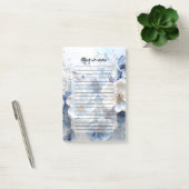 Moderne Elegante Blauwe Witte Botanische Bloem Post-it® Notes (Kantoor)