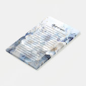 Moderne Elegante Blauwe Witte Botanische Bloem Post-it® Notes (Schuin)