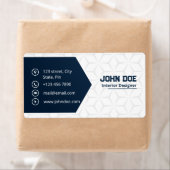 Moderne Elegante Blauwe & Witte Professionele Etiket (Insitu)