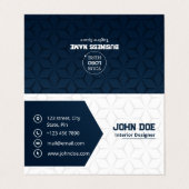 Moderne Elegante Blauwe & Witte Professionele Visitekaartje (Buitenkant ongevouwen)