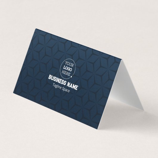 Moderne Elegante Blauwe & Witte Professionele Visitekaartje (Achterkant)