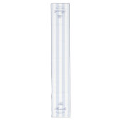 Moderne Elegante Blauwe Witte Strepen Script Bruil Lange Tafelloper (Voorkant)