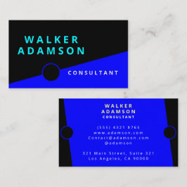 Moderne Elegante Blauwe & Zwarte Visitekaartje