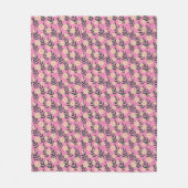 Moderne Elegante Bloem Motief Fleece Deken (Voorkant)