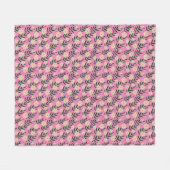 Moderne Elegante Bloem Motief Fleece Deken (Voorkant (Horizontaal))