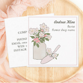 Moderne Elegante Bloembloesem Bloemist Vierkante Visitekaartje