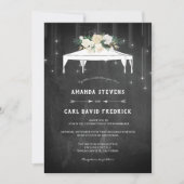 Moderne Elegante Bloemen Avond Tent bruiloft Kaart (Voorkant)