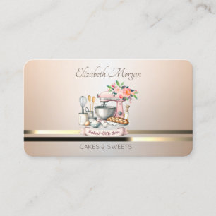 Moderne Elegante Bloemen Bakkerij Mixer Luminouse Visitekaartje