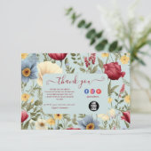 Moderne Elegante Bloemen Bloemen Bedankkaart (Staand voorkant)