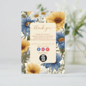 Moderne Elegante Bloemen Bloemen Bedankkaart (Staand voorkant)