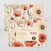 Moderne Elegante Bloemen Bloemen Bedankkaart (Voorkant / Achterkant)