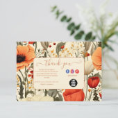 Moderne Elegante Bloemen Bloemen Bedankkaart (Staand voorkant)