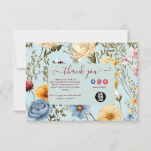 Moderne Elegante Bloemen Bloemen Bedankkaart