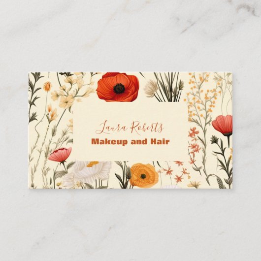 Moderne Elegante Bloemen Bloemen Visitekaartje (Voorkant)