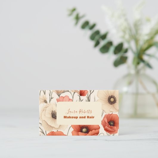 Moderne Elegante Bloemen Bloemen Visitekaartje (Staand voorkant)