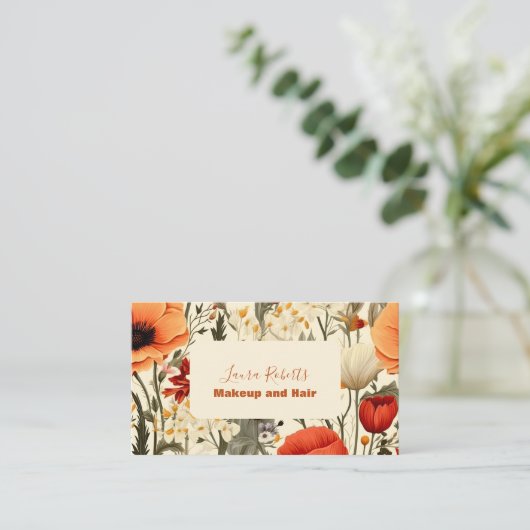 Moderne Elegante Bloemen Bloemen Visitekaartje (Staand voorkant)