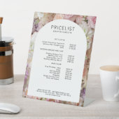 Moderne, elegante bloemen, boog prijslijst reclamebord met voetstuk (Insitu)