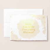 Moderne Elegante Bloemen Folie Kaarten (Voorkant met envelop)