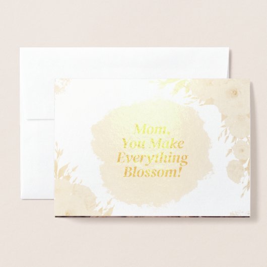 Moderne Elegante Bloemen Folie Kaarten (Voorkant met envelop)