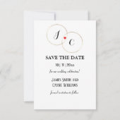 Moderne Elegante Bloemen Foto Huwelijk Save The Da (Achterkant)