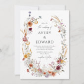 Moderne Elegante Bloemen Herfst Trouwen Rustieke B Kaart (Voorkant)