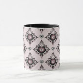 Moderne Elegante Bloemen Lavendel Damask Mok (Midden)