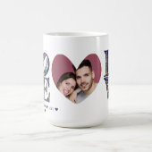 Moderne Elegante Bloemen LIEFDE HART FOTO Koffiemok (Center)