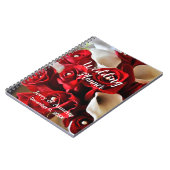 Moderne Elegante Bloemen Rode Bloemen Wedding Plan Notitieboek (Linkerzijde)