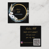 moderne elegante bloemen salon & spa met QR-code Vierkante Visitekaartje (Voorkant / Achterkant)