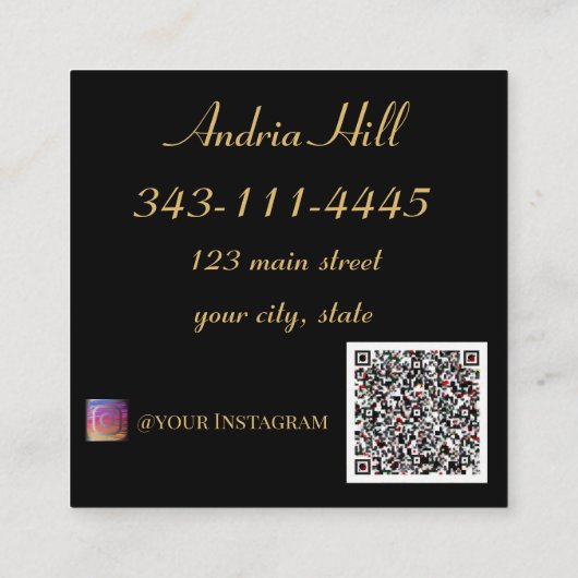 moderne elegante bloemen salon & spa met QR-code Vierkante Visitekaartje (Achterkant)