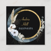 moderne elegante bloemen salon & spa met QR-code Vierkante Visitekaartje (Voorkant)