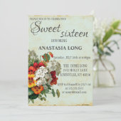 Moderne, elegante bloemen save the date (Staand voorkant)