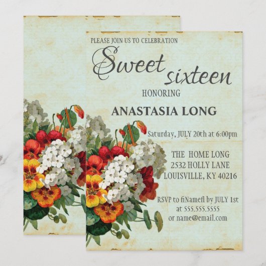 Moderne, elegante bloemen save the date (Voorkant / Achterkant)
