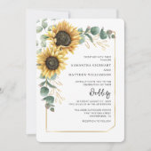 Moderne Elegante Bloemen Script Custom Wedding Kaart (Voorkant)