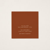 Moderne Elegante Bloemen Sieraden Oorbel Display k Vierkante Visitekaartjes (Achterkant)