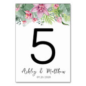 Moderne Elegante Bloemen Tropische Bruiloft Kaart (Voorkant)