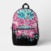 Moderne Elegante Bloemen Waterverf Rugzak (Voorkant)