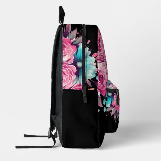 Moderne Elegante Bloemen Waterverf Rugzak (Links)