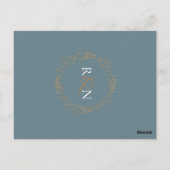 Moderne elegante bloemenkrans Save the Date Briefkaart (Achterkant)