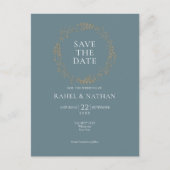 Moderne elegante bloemenkrans Save the Date Briefkaart (Voorkant)