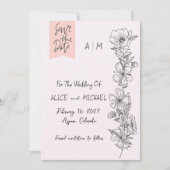 Moderne Elegante Bloementak Huwelijksuitnodiging Kaart (Voorkant)