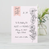 Moderne Elegante Bloementak Huwelijksuitnodiging Kaart (Staand voorkant)