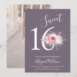 Moderne elegante bloemetjeszoete zestienjarige ver kaart
